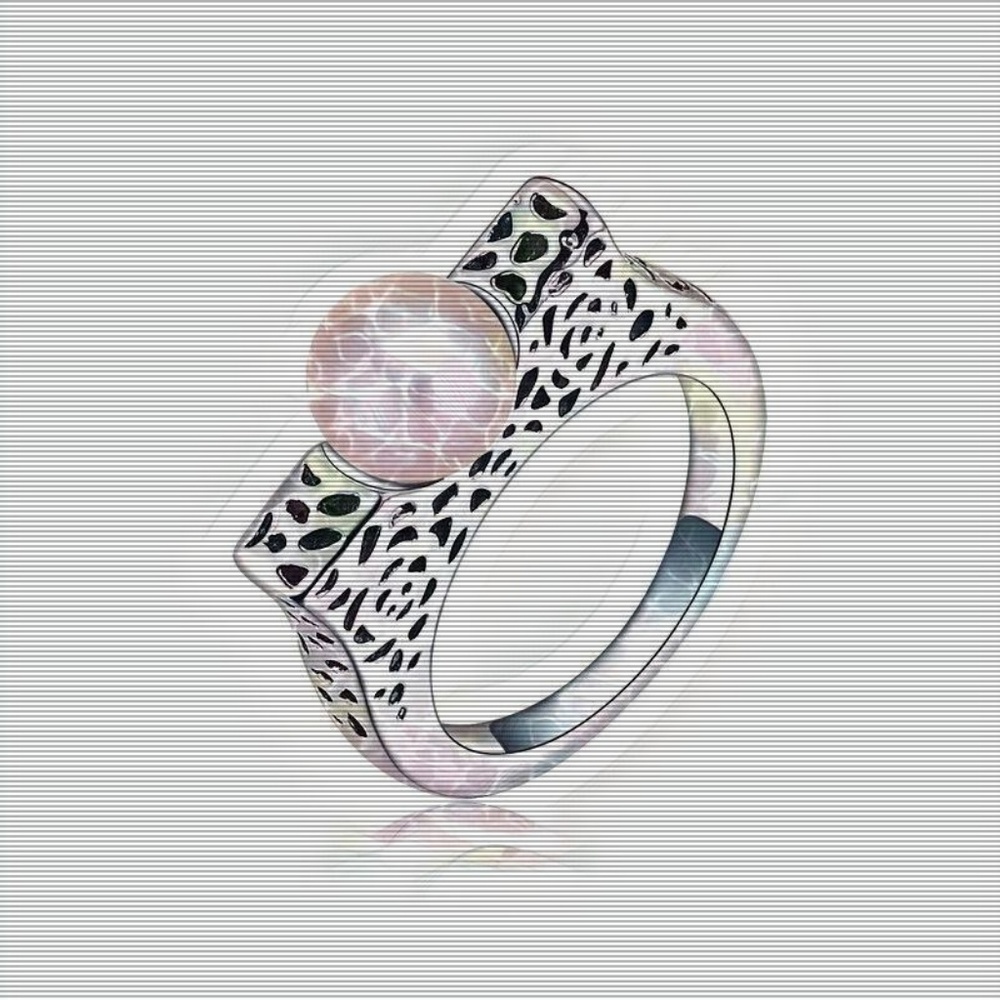 Designer Inspired Stainless Steel Pearl Ring SZ 7